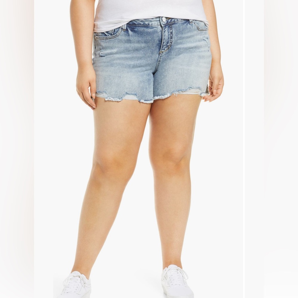 Slink‎ Jeans Easy Fit Distress Frayed Cutoff Short 18 Westrn Grunge Boho Cowgirl